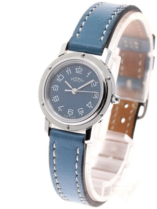 HERMES Clipper CL4.210 Date Blue Dial Quartz Ladies Watch